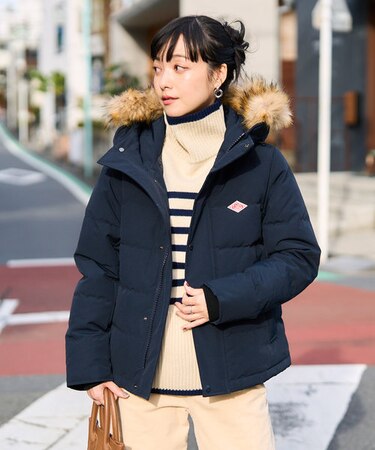 FAKE FAR HOODED DOWN JACKET/フェイクファー フード ダウンジャケット 