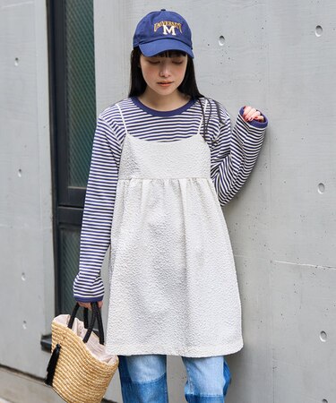 フクレジャガードバックオープンキャミミニワンピース