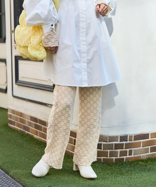 フラワーストレッチパンツ