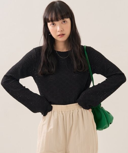 フラワーストレッチロンT