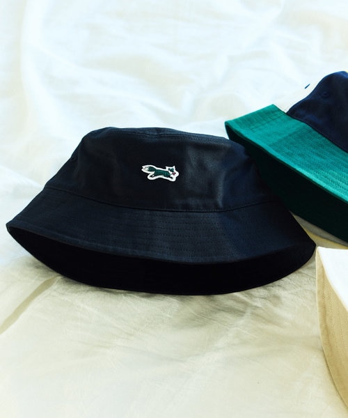 FOXEY バケットハット 黒 FOXEY 黒 バケットハット レザー装飾