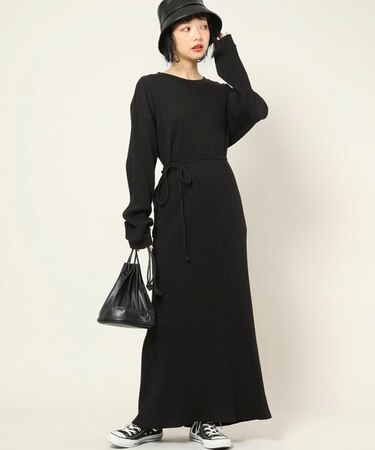 SHAW LONG SLEEVE KAFTAN/シャウロングスリーブカフタン(カットソーワンピース)