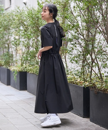 半袖ドローコードワンピース