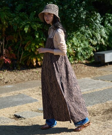 キャミワンピース　ゼブラ柄