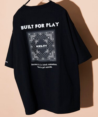 【限定展開】 KELTY×FREAK'S STORE/ケルティ 別注 バンダナバックプリント クルーネックTシャツ/ワンポイントロゴ