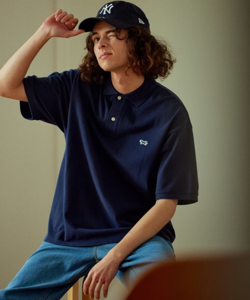 TOWN CRAFT×FREAK'S STORE/タウンクラフト 別注 The FOX ワンポイント 半袖ポロシャツ