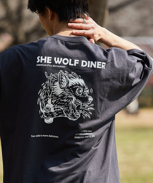 ワークエプロン （UTO） SHE WOLF DINERバッジ付 ワークエプロン （UTO