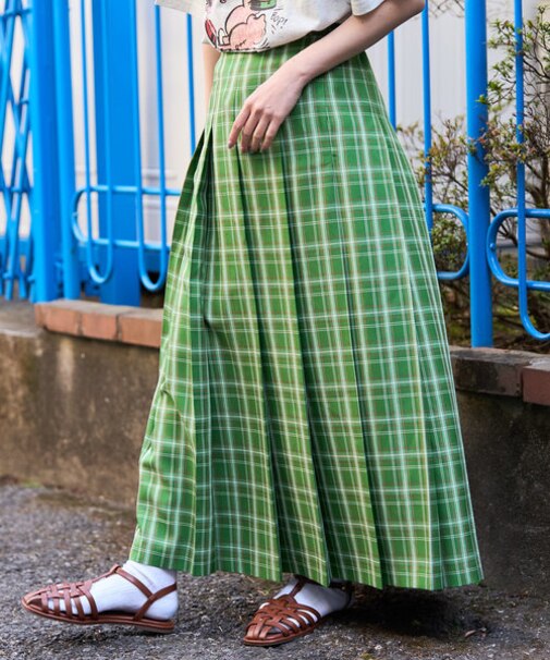 サマーチェックプリーツスカート