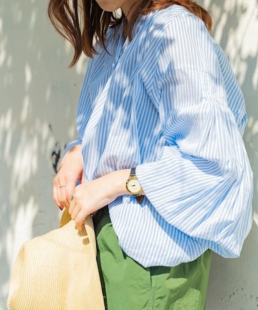 インドボイルバルーンロングスリーブブラウス