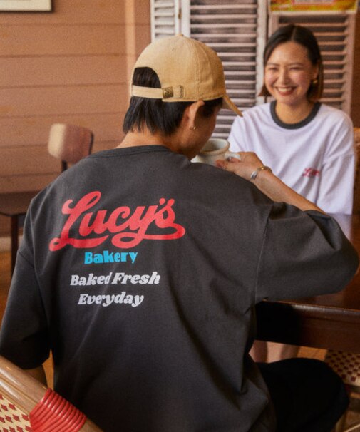 【限定展開】LUCY'S BAKERY×FREAK'S STORE/ルーシーズベーカリー 別注 ビッグシルエット バックプリント クルーネックTシャツ