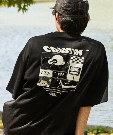 【限定展開】Cream Ecoes×FREAK'S STORE/クリームエコーズ 別注 ビッグシルエット バックプリント クルーネックTシャツ