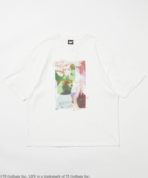 別注 マリリン・モンロー コラボフォト カレッジTシャツ/LIFE Marilyn Monroe Collge T