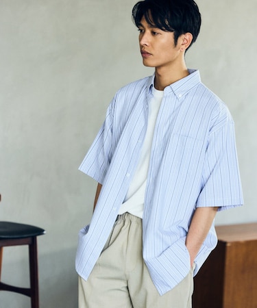 リラックスフィット ボタンダウン半袖シャツ/BD SH 半袖シャツ