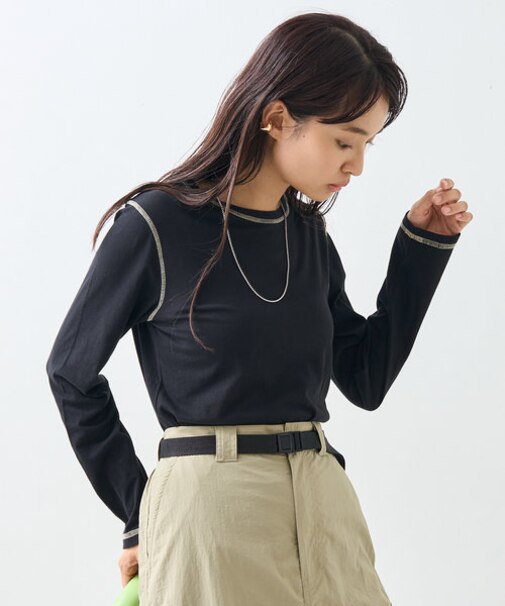 シアー ロングスリーブ Tシャツ/長袖Tシャツ