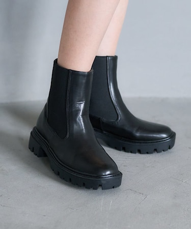 トラックソール サイドゴア ミドル ブーツ