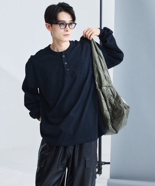 HEAVY WEIGHT HENLEY NECK L/S /ヘビーウェイト ヘンリーネック ロングスリーブTシャツ/ビックシルエット