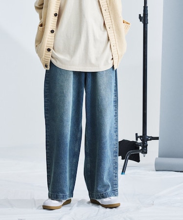 ストレートワイドシルエットデニムパンツ/ルーズフィット