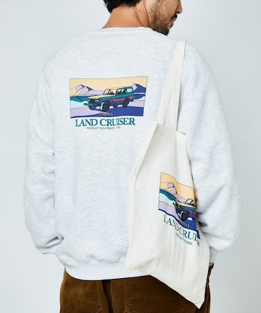 ビッグシルエット ランクル50 バックプリント ラグランスリーブ クルーネックスウェット/ランドクルーザー