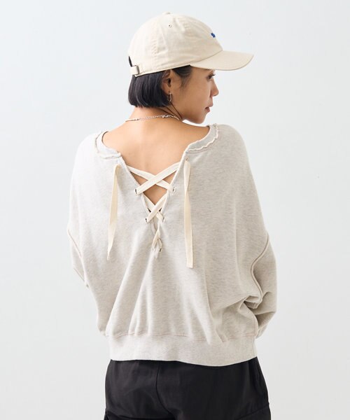 Mavuno Ohh! レースアップ フーディー スウェット ECRU Even with no
