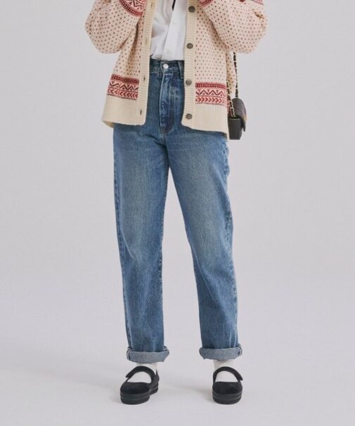 ロールアップ ストレートデニム