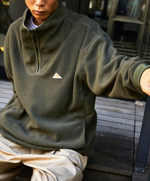 限定展開 KELTY×FREAK'S STORE/ケルティ 別注 ワンポイント ヴィンテージロゴ ハーフジップ フリースPO