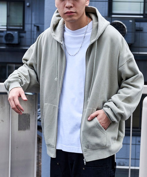 限定展開 リラックスフィット ピグメント加工 ジップアップ スウェット 限定展開 リラックスフィット ピグメント加工 ジップアップ スウェット