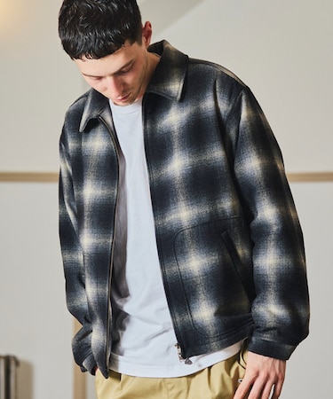 オンブレチェック パディングドリズラー ジャケット