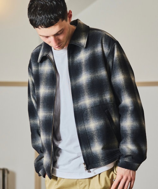 オンブレチェック パディングドリズラー ジャケット