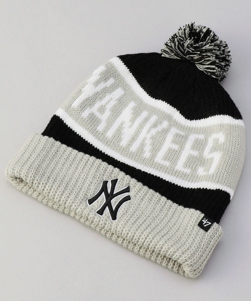 47 ニット帽 ボンボンビーニー ボーダー ニューヨーク ヤンキース Yankees やすかろ Tavern Cuff Knit Natural  メジャーリーグ