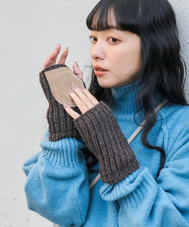 001 FINGERLESS with SUEDE/フィンガーレス ウィズ スエード/グローブ