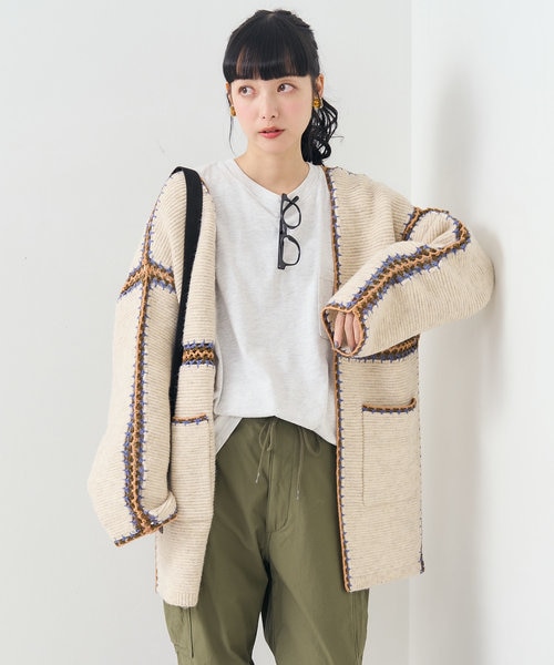 フリークスストア　ニットカーディガン　ニットガウン　ネパール製　ニット FREAK'S STORE ニット セーター FREAK'S STORE/フリークスストア