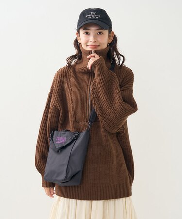 畦 ハーフジップニット