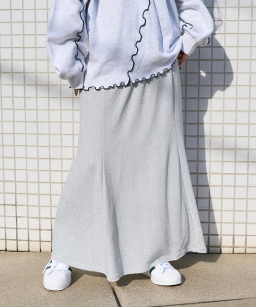 ストレッチ ラメスカート