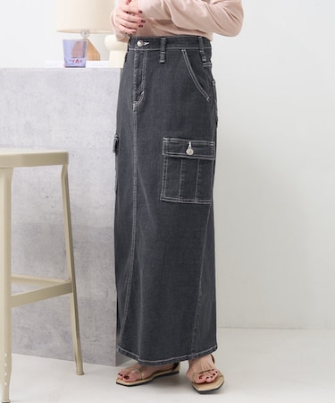 別注 CARGO CURVE SKIRT/カーゴカーブスカート/デニムスカート