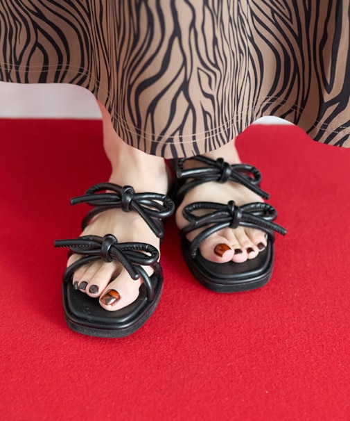 パフリボンサンダル