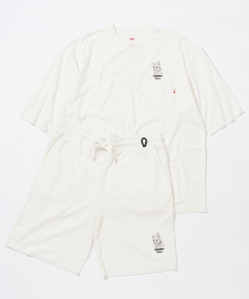 SAUVENIR×にぼしら/別注 SAUVENIR SHIRASU KANNAIGI パイル セットアップ/館内着 しらす ショートスリーブ
