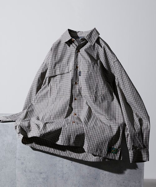 別注 フィッシングポケット ロングスリーブ チェックシャツ