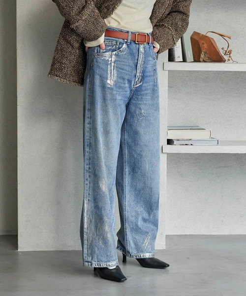 箔プリント デニムパンツ｜フリークスストアの通販｜&mall（アンド