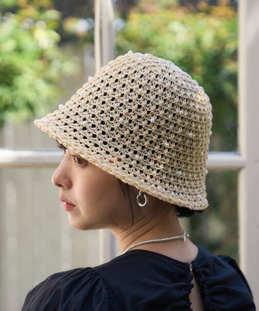 ドットビーズサマーハット