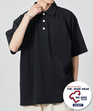 10.5オンス ヘビーウェイト NO-SIDE SEAM ポロネック Tシャツ USA COTTON