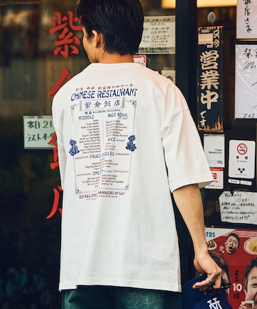 限定展開 紫金飯店×FREAK'S STORE 別注 ビッグシルエット バックプリント クルーネックTシャツ/中華/チャイナデザイン