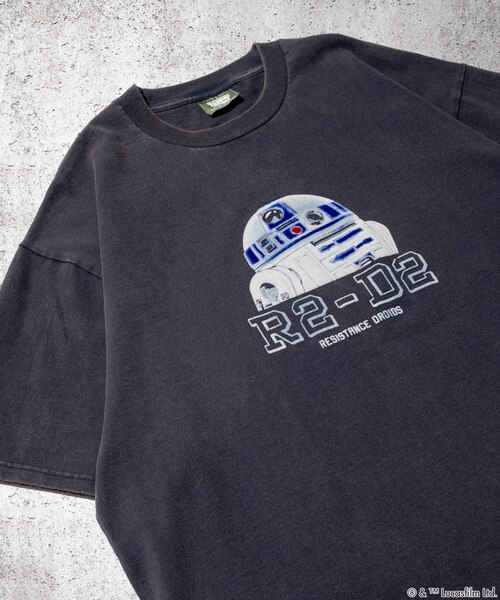 STARWARS/スターウォーズ R2-D2 フロッキープリント ショートスリーブT