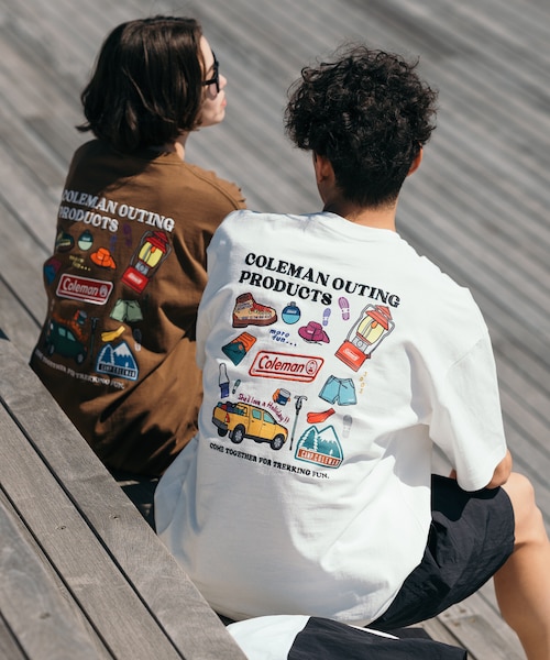 Coleman 別注 バックプリント クルーネック 半袖Tシャツ トレッキング