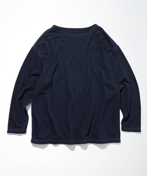 Boat Neck French Terry Long Sleeve Tee