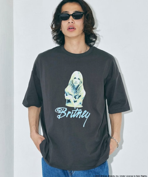 限定展開 Britney Spears/ブリトニー・スピアーズ 別注 ビッグシルエット クルーネック プリントTシャツ