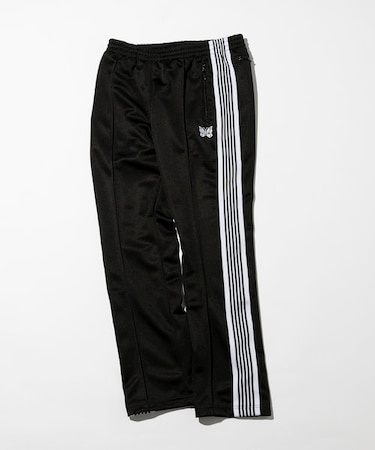 別注 Narrow Track Pant PolySmooth Black×White/ナロー トラックパンツ ポリエステルスムース ブラック ホワイト