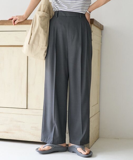 スラックスイージーパンツ/ツータックパンツ
