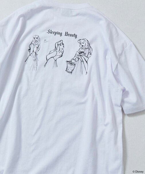 限定展開/DISNEY ディズニー 眠れる森の美女/別注 ビッグシルエット バックプリント クルーネックTシャツ