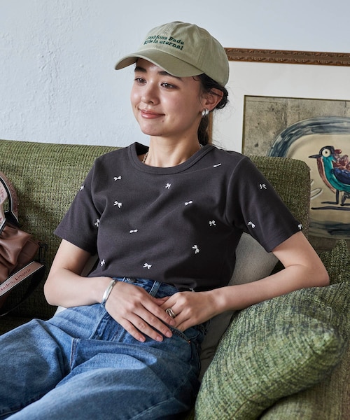 ピンクハウス リボン刺繍 半袖Tシャツ♡新品タグ付き ミニリボン刺繍 Tシャツ｜フリークスストアの通販｜&mall