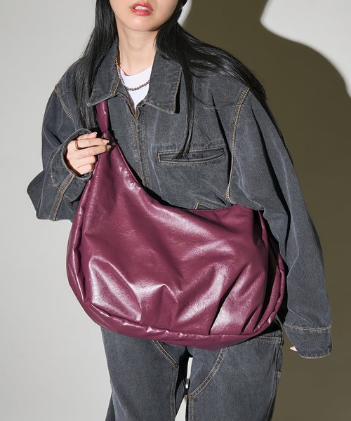 フェイクレザー ビッグショルダーバッグ｜フリークスストアの通販  